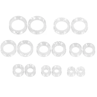 Juego de 16-22 piezas de tapones para los oídos de silicona con medidor de oreja delgado punto blanco 8 g-3/4" Foto 1 de 4