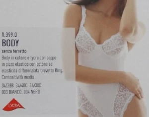 BODY LOVABLE Lov'Ring Pizzo art. 13990 CONTENITIVO SENZA FERRETTO BIANCO e NERO - Foto 1 di 7