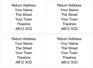 Personalised Address Labels / Stickers Pre Printed Various Sizes 2-65 Per Sheet - Picture 1 of 10