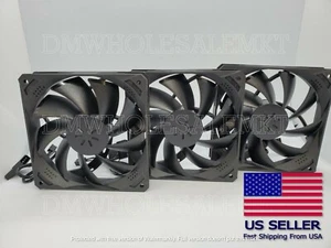 3 PACK 120mm Computer Case Fan GPU Rig Fan Brushless 4 pin Molex w/ 3 pin 55CFM!