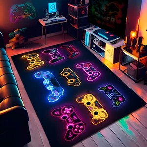 Game Consoles Rug,Joystick Rug,Gamer Rug,Gaming Rug,Game Room Rug,Kids Room Rug - Picture 1 of 11