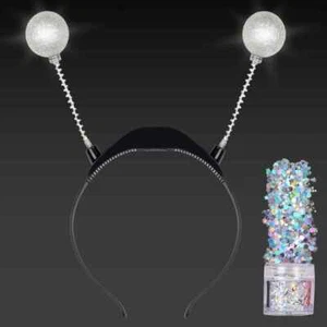 Diadema plateada iluminada alienígena con brillo grueso - accesorios de disfraz alienígena f - Imagen 1 de 7