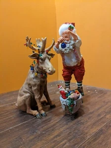 Possible Dreams Clothtique Merry Chrismoose Santa Claus Trim Moose Christmas - Picture 1 of 7