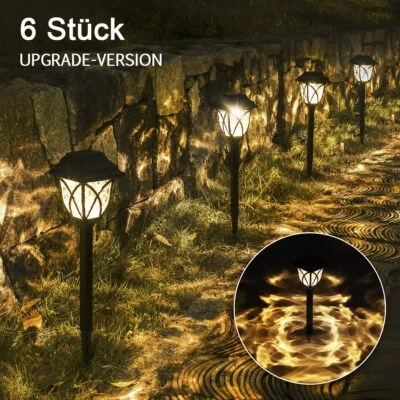 6X LED Solar Laterne Gartenleuchte Gartenlampe Solarleuchte Solarlampe Terrasse - Bild 1 von 4