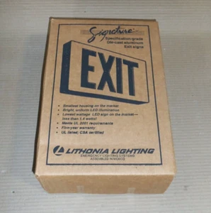 New Lithonia LESW1R ELNSD Signature white die-cast LED Emergency Exit sign - Picture 1 of 2