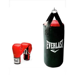 Boxsack und Handschuhe Set 2ft 61cm 10kg Everlast Nylonriemen 28cm breit Boxen - Bild 1 von 7