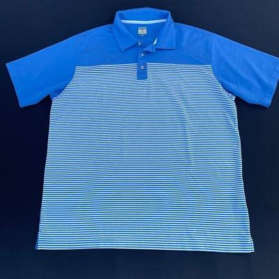 Lone Cypress by Pebble Beach Blue Stripe Short Sleeve Polo Shirt Men XL SS - Image 1 of 4