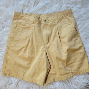 Columbia XCO Shorts Mens Medium Casual Yellow Outdoor Hiking Pleated Front - Picture 1 of 5
