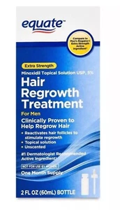 Equate Hair Regrowth Topical Solution USP 5% Extra Strength 2 oz EXP 07/25 - Picture 1 of 1