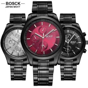 Relojes de pulsera de cuarzo de acero de lujo Bosck Top marca para hombre - Imagen 1 de 9