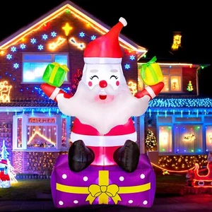 6 FT LED Lights Christmas Inflatables Santa Inflatables Blow Up Yard Decoration - Picture 1 of 12
