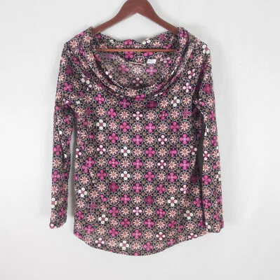 Maternity Announcements Womens Shirt Medium Top Multicolor Long Sleeve Cowl Neck - Image 1 of 4