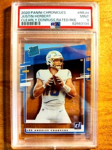 JUSTIN HERBERT 2020 CHRONICLES CLEARLY DONRUSS RC #RRJH PSA 9 MINT! CHARGERS ]] - Bild 1 von 2