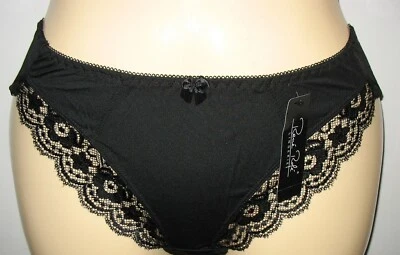 RENE' ROFE' - NEW  - M - BLACK  STRETCH - LACE TRIM  - BIKINI  PANTY - Image 1 of 3