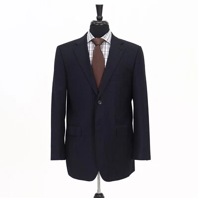 Abrigo Blazer Chaqueta Marco Valentino 42R Azul Marino Deportivo Rayas Lana 2B Foto 1 de 4