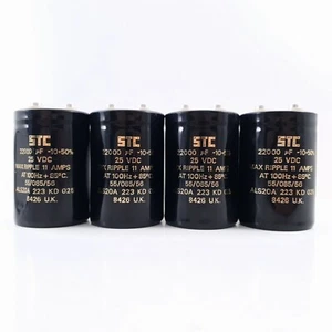 4 X 22000UF 25V STC BRITISH CAPACITORS. HI QUALITY STANDARD TELEPHONE CABLC6.ENA - Picture 1 of 4