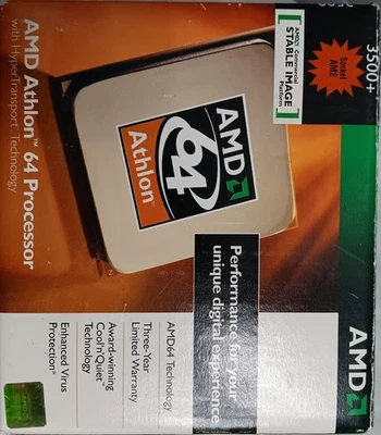 New in box. AMD Athlon 64 3500+ 2.2 GHz (ADA3500IAA4CW) Processor with heat sink - Image 1 of 4