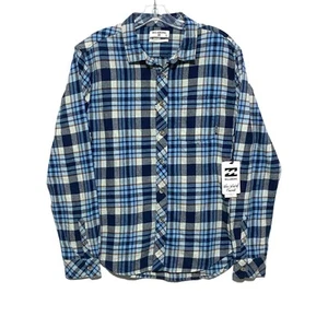Billabong Wave Washed Flannel Core Fit Coastline Plaid Button Shirt Mens S NWT - Picture 1 of 13