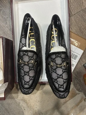 Gucci Mesh GG Crystal New Jordan Loafers Crystal Size 38 /8 Us New - Image 1 of 4