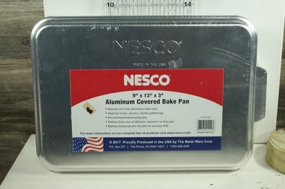 Nesco Aluminium bedeckt Backform Schnappdeckel Rostfrei 9" x 13" x 3" Versiegelt USA - Bild 1 von 2