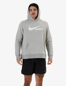 Nike Unisex Swoosh Strength Fleece Hoodie Sweatshirt Grey Heather Medium S&C - Bild 1 von 8