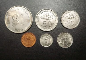 1981 1990 1997 MALAYSIA 6 Coins Set AU High Grade  - Picture 1 of 4