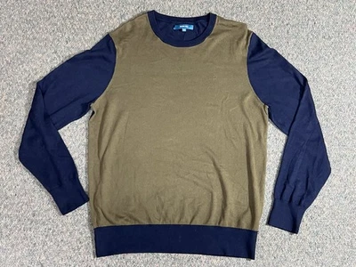 Tommy John Second Skin Crew Neck Sweater Men's L Green/Blue Long Sleeve Preppy - Image 1 of 4
