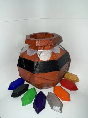 Legend of Zelda Inspired Smash Pot With Rubies. 3d Printed And Hand Painted. - Image 1 of 4