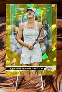 Tenis 2024 Topps cromo zafiro Maria Sharapova refractor dorado 35/50 #153 - Imagen 1 de 7