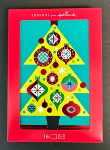 Seasons Hallmark Series, Boxed Set 16 Cards w/Envelopes, Christmas Tree - Picture 1 of 2
