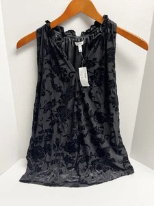 Maurice’s Black Velvet Burnout Sleeveless Top - Picture 1 of 3