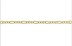 18k 2mm Figaro Yellow Gold 2" Chain Extender NO CLASP USA - Picture 1 of 2