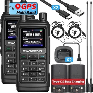 UV-17 PRO GPS Ham Radio Long Range Handheld Radios Walkie Talkies 999 Black - Picture 1 of 9