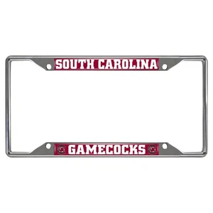 Fanmats NCAA South Carolina Gamecocks Chrome Metal License Plate Frame  - Picture 1 of 1