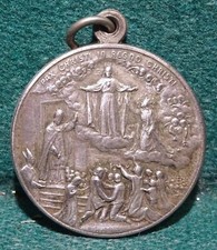 POPE PIUS XI / SACRED HEART JESUS, VIRGIN MARY Old LG MEDAL HOLY YEAR 1925 32mm