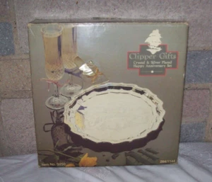 Anniversary Silver plated Tray And Champagne Glasses Set used Ref No 261 - Picture 1 of 3