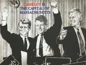 *Postcard-"Camelot/Capital of Massachusetts/Kennedys (JFK*Bobby*Ted) {RB20} - Picture 1 of 2