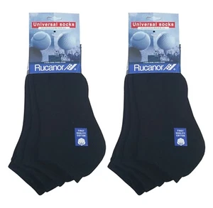 RUCANOR 2 x Packs Black Lo Down Sports Socks 2 Pairs Soft Cotton Blend UK 2-4 - Picture 1 of 4