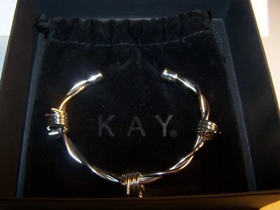 NUEVO BRAZALETE KAY JEWELERS HOMBRE ACERO INOXIDABLE ALAMBRE PÚA CON/BOLSA NUEVO EN CAJA Foto 1 de 4