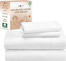 California Design Den 100% Organic Cotton Sheets Twin XL - GOTS Certified, Perca