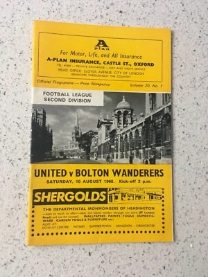 OXFORD UNITED v BOLTON WANDERERS - LEAGUE DIVISION 2 - 1968/69 - Image 1 of 2