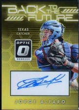 Jorge Alfaro Card 2017 Donruss Optic Back to the Future Signatures Gold #10 