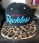 Los Angeles Young And Reckless Snapback Hat Multi-Color Leopard Print Brim EUC