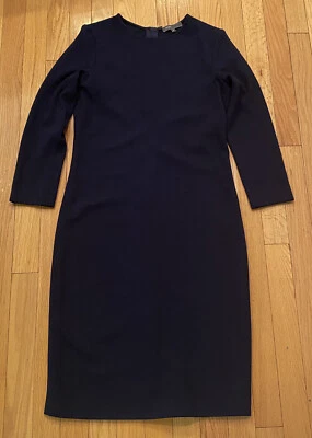Vince Dress womens S Navy Blue Knee Length Crew Neck Bodycon Sheath Small - Image 1 of 4