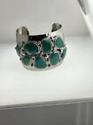 Turquoise Silver Hammered Cuff