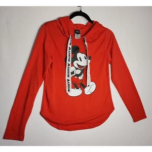 Disney Mickey Mouse Hoodie Girls Youth L Red Signature Disneyland Disneyworld - Picture 1 of 7