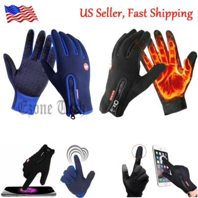 Winter Thermal Ski Bike Gloves Waterproof Touchscreen Warm Mittens For Women Men - Image 1 of 4