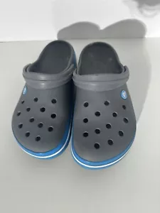 Crocs Crocband II Grey Blue Clogs Men's 6 Women’s 8 - Picture 1 of 10