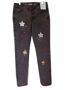 Girls Jeans size 12 Flip Sequin Star Skinny Stretch Adjustable Waist Cat & Jack - Picture 1 of 10