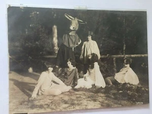 J4-old photo to identify: Group of children costumed including one in donkey! circa 19 - Picture 1 of 1